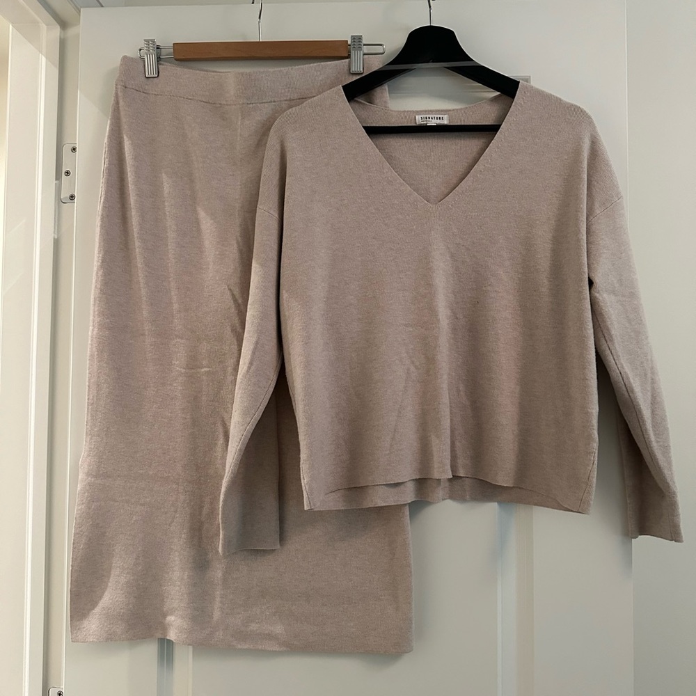 Cream Sweater & Skirt - Matching Set